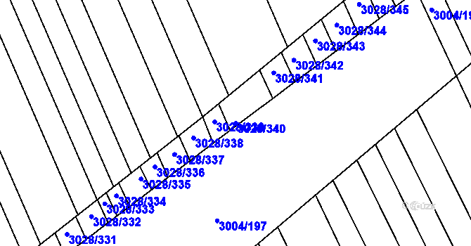 Parcela st. 3028/340 v KÚ Rohatec, Katastrální mapa