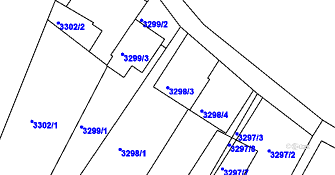 Parcela st. 3298/3 v KÚ Rohatec, Katastrální mapa