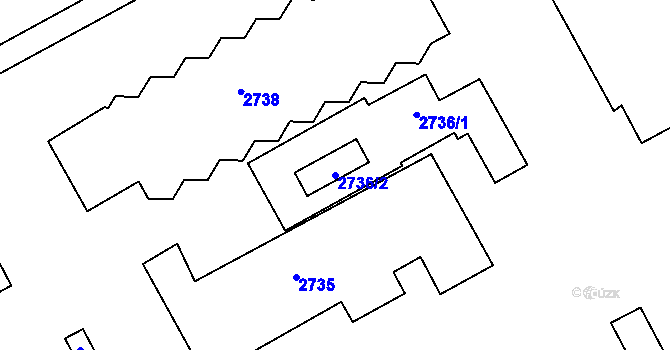 Parcela st. 2736/2 v KÚ Rohatec, Katastrální mapa