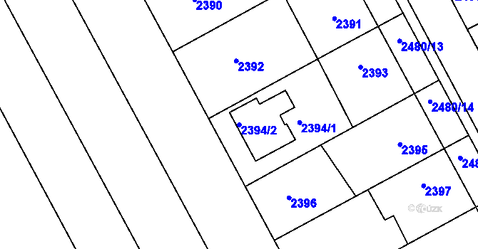 Parcela st. 2394/2 v KÚ Rohatec, Katastrální mapa
