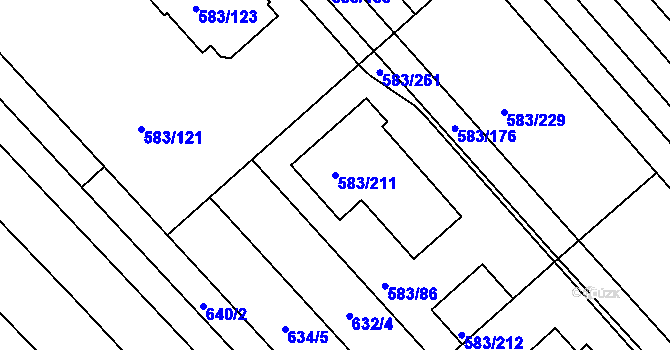 Parcela st. 583/211 v KÚ Rohatec, Katastrální mapa