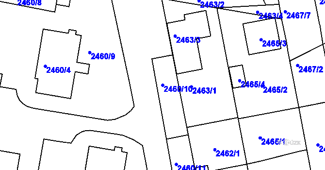 Parcela st. 2460/10 v KÚ Rohatec, Katastrální mapa