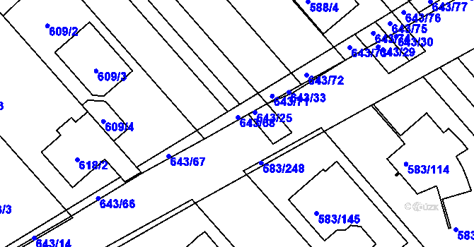 Parcela st. 643/24 v KÚ Rohatec, Katastrální mapa