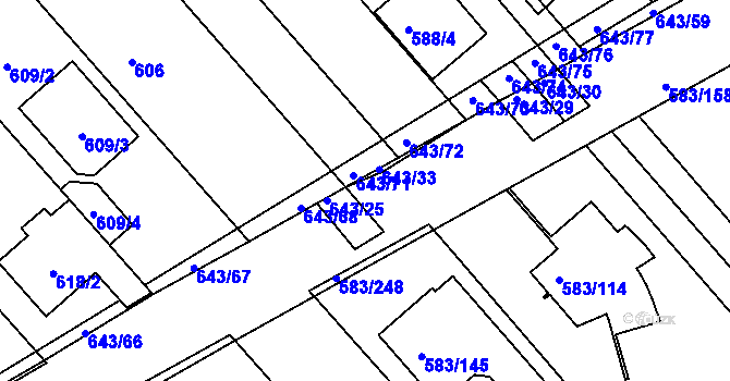 Parcela st. 643/26 v KÚ Rohatec, Katastrální mapa