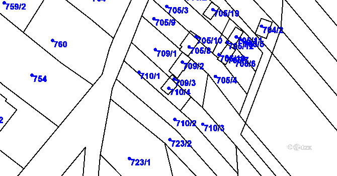 Parcela st. 710/4 v KÚ Rohatec, Katastrální mapa