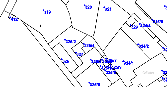 Parcela st. 325/4 v KÚ Rohatec, Katastrální mapa
