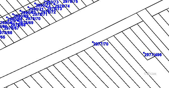 Parcela st. 2977/463 v KÚ Rohatec, Katastrální mapa