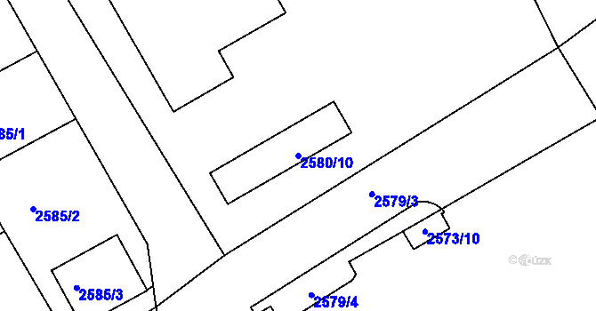 Parcela st. 2580/10 v KÚ Rohatec, Katastrální mapa