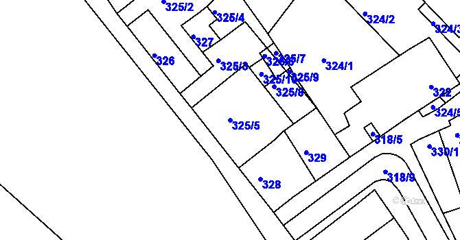 Parcela st. 325/5 v KÚ Rohatec, Katastrální mapa