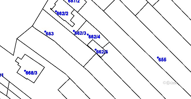 Parcela st. 662/5 v KÚ Rohatec, Katastrální mapa