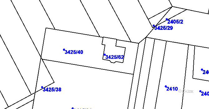 Parcela st. 3425/62 v KÚ Rohatec, Katastrální mapa