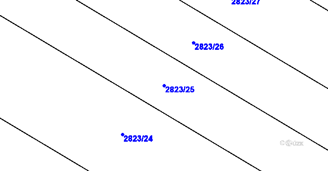 Parcela st. 2823/25 v KÚ Rohatec, Katastrální mapa