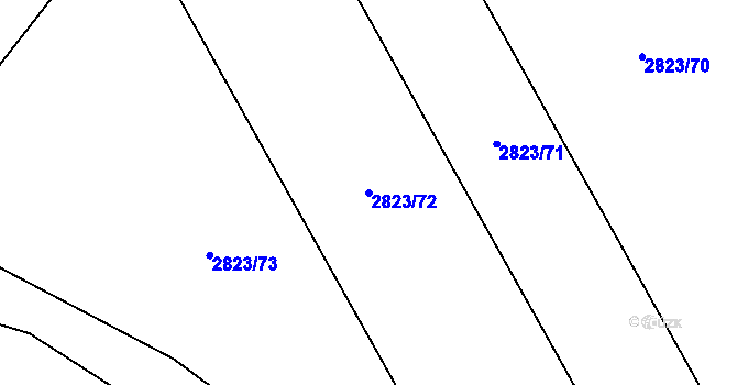 Parcela st. 2823/72 v KÚ Rohatec, Katastrální mapa