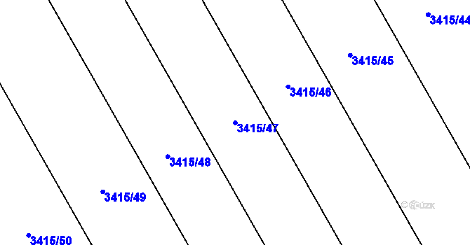 Parcela st. 3415/47 v KÚ Rohatec, Katastrální mapa