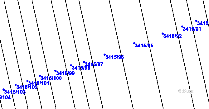 Parcela st. 3415/96 v KÚ Rohatec, Katastrální mapa