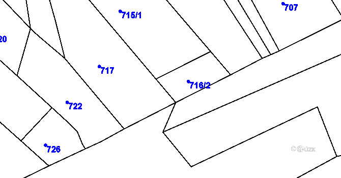 Parcela st. 716/1 v KÚ Rohatec, Katastrální mapa