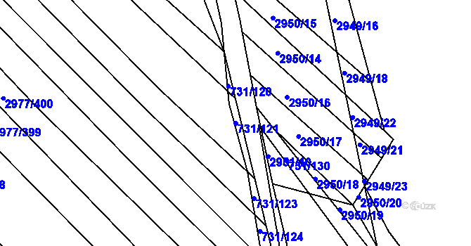 Parcela st. 731/121 v KÚ Rohatec, Katastrální mapa