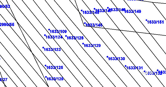 Parcela st. 1633/129 v KÚ Rohatec, Katastrální mapa