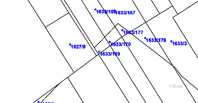 Parcela st. 1633/169 v KÚ Rohatec, Katastrální mapa