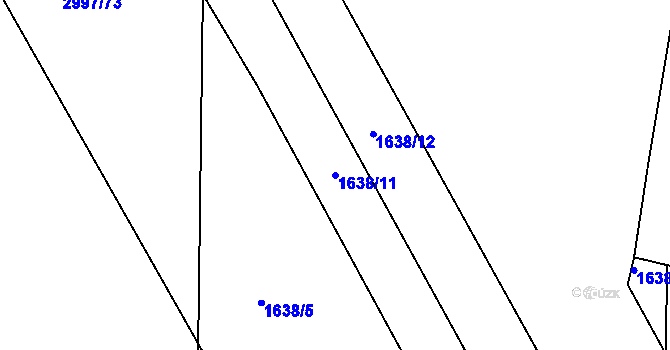Parcela st. 1638/11 v KÚ Rohatec, Katastrální mapa