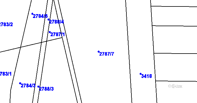 Parcela st. 2787/7 v KÚ Rohatec, Katastrální mapa
