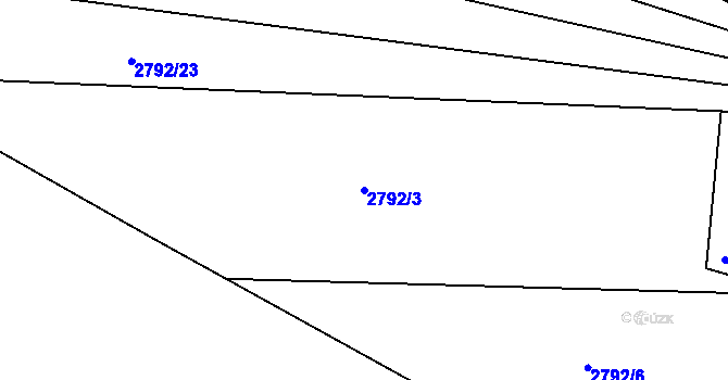 Parcela st. 2792/3 v KÚ Rohatec, Katastrální mapa
