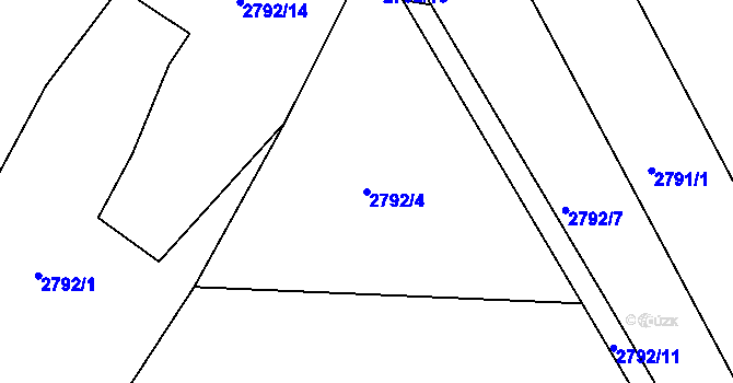 Parcela st. 2792/4 v KÚ Rohatec, Katastrální mapa