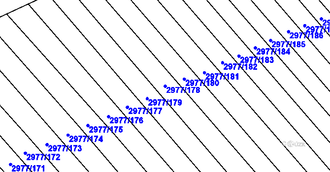 Parcela st. 2977/178 v KÚ Rohatec, Katastrální mapa