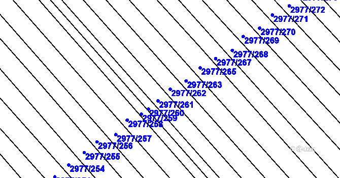 Parcela st. 2977/262 v KÚ Rohatec, Katastrální mapa