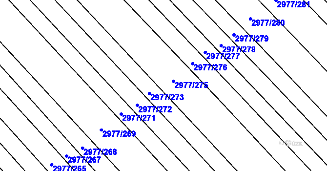 Parcela st. 2977/274 v KÚ Rohatec, Katastrální mapa