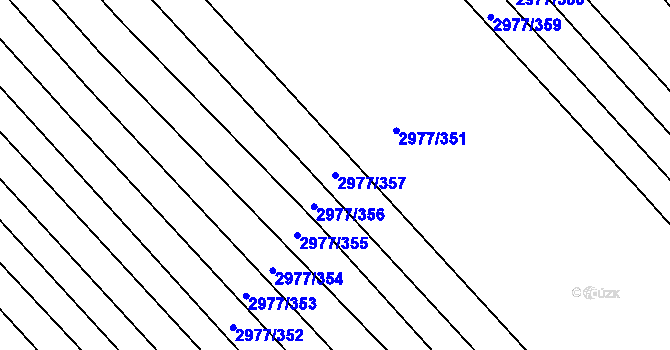 Parcela st. 2977/357 v KÚ Rohatec, Katastrální mapa