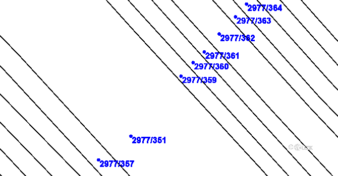 Parcela st. 2977/358 v KÚ Rohatec, Katastrální mapa
