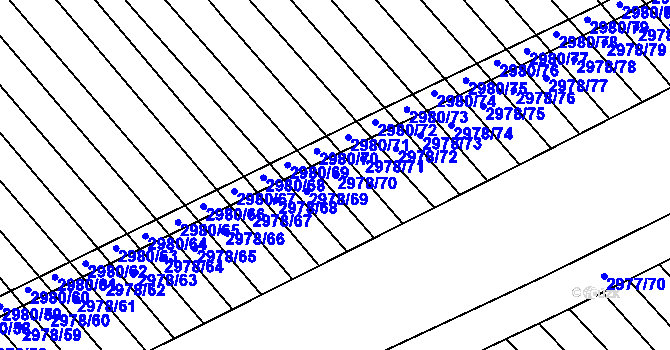 Parcela st. 2978/70 v KÚ Rohatec, Katastrální mapa