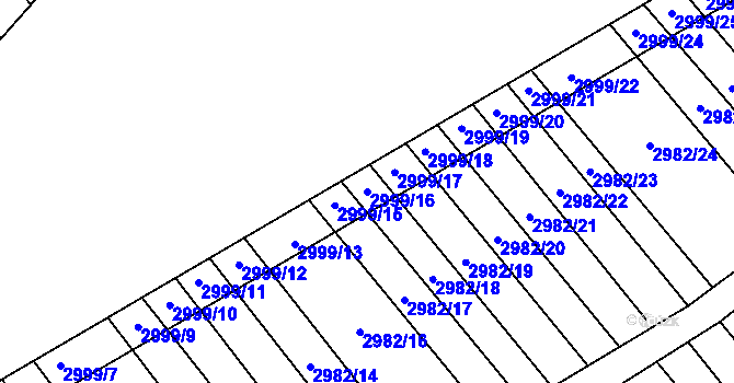 Parcela st. 2999/16 v KÚ Rohatec, Katastrální mapa