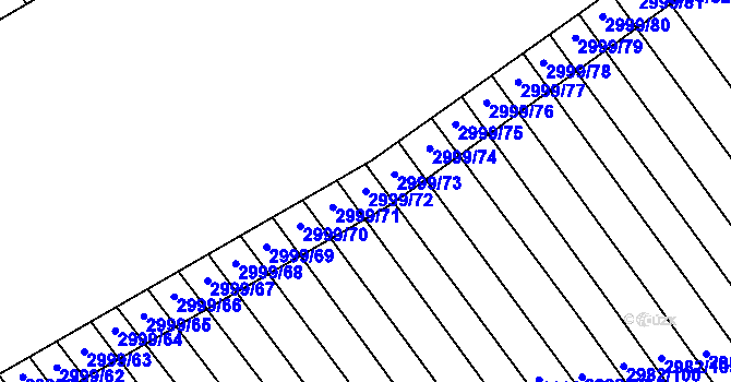 Parcela st. 2999/72 v KÚ Rohatec, Katastrální mapa