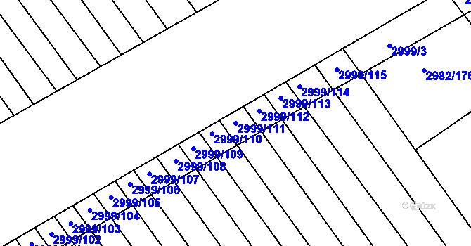 Parcela st. 2999/111 v KÚ Rohatec, Katastrální mapa