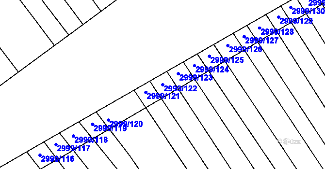 Parcela st. 2999/122 v KÚ Rohatec, Katastrální mapa