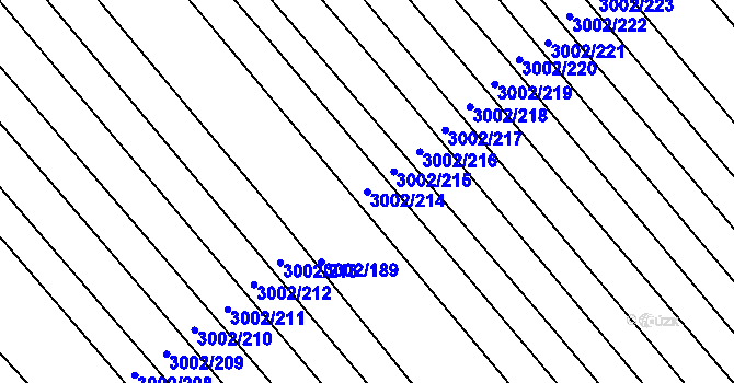 Parcela st. 3002/214 v KÚ Rohatec, Katastrální mapa