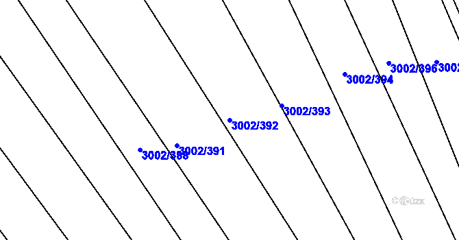 Parcela st. 3002/392 v KÚ Rohatec, Katastrální mapa