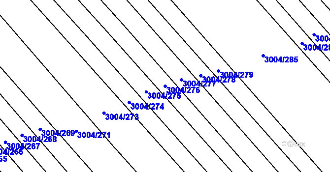 Parcela st. 3004/276 v KÚ Rohatec, Katastrální mapa
