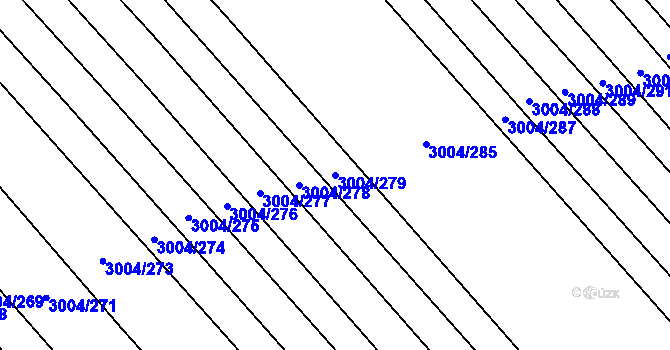 Parcela st. 3004/279 v KÚ Rohatec, Katastrální mapa