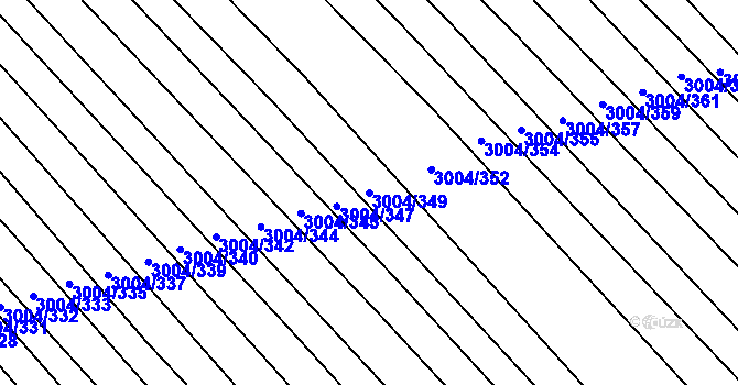 Parcela st. 3004/349 v KÚ Rohatec, Katastrální mapa