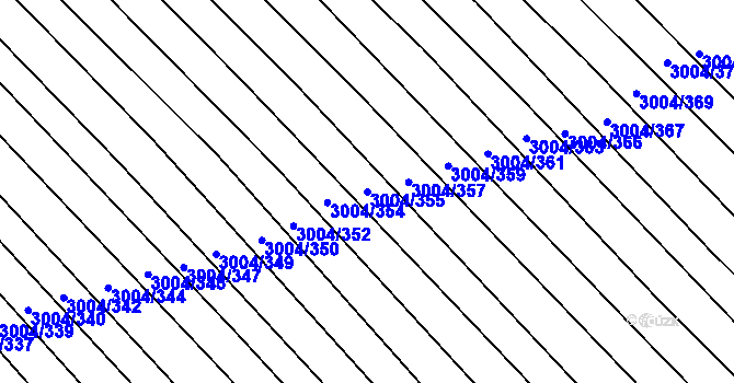 Parcela st. 3004/355 v KÚ Rohatec, Katastrální mapa