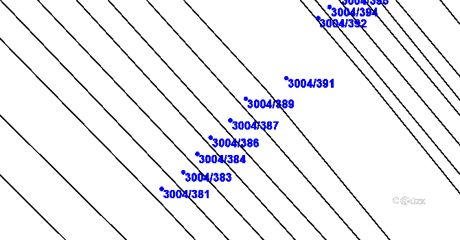 Parcela st. 3004/387 v KÚ Rohatec, Katastrální mapa