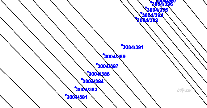 Parcela st. 3004/389 v KÚ Rohatec, Katastrální mapa