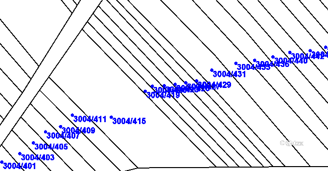 Parcela st. 3004/423 v KÚ Rohatec, Katastrální mapa