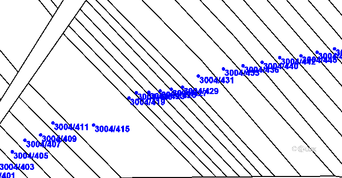 Parcela st. 3004/427 v KÚ Rohatec, Katastrální mapa