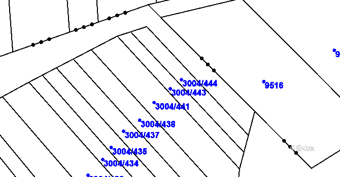 Parcela st. 3004/443 v KÚ Rohatec, Katastrální mapa