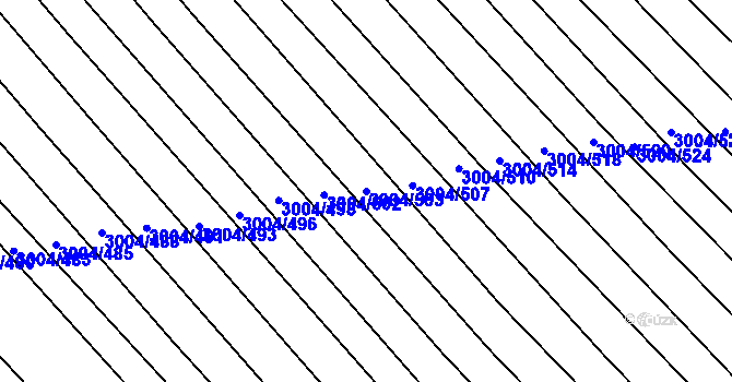 Parcela st. 3004/503 v KÚ Rohatec, Katastrální mapa