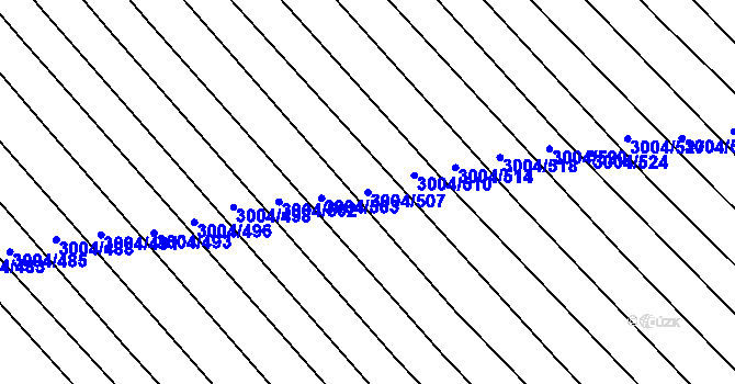 Parcela st. 3004/507 v KÚ Rohatec, Katastrální mapa